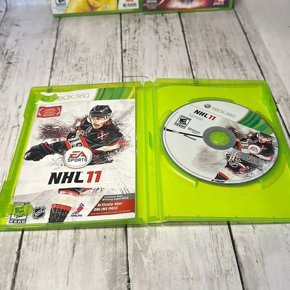 Microsoft Xbox 360 lot of 3 Sports‎ Games Madden 09 Brett Favre NHL 11 NBA2K13